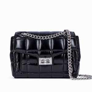 The Kooples Black Leather Quilted Bag NWT